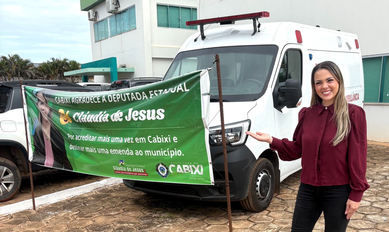 Cabixi reforça atendimento de saúde com nova ambulância adquirida por emenda parlamentar - ambulância em Cabixi