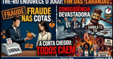 TERREMOTO POLÍTICO EM RO: TRE acaba com a “farra das laranjas” e manda aviso de guerra para 2026