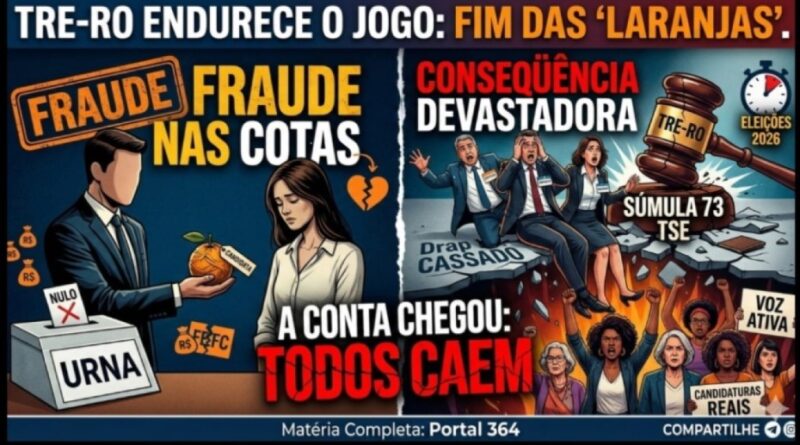 TERREMOTO POLÍTICO EM RO: TRE acaba com a “farra das laranjas” e manda aviso de guerra para 2026